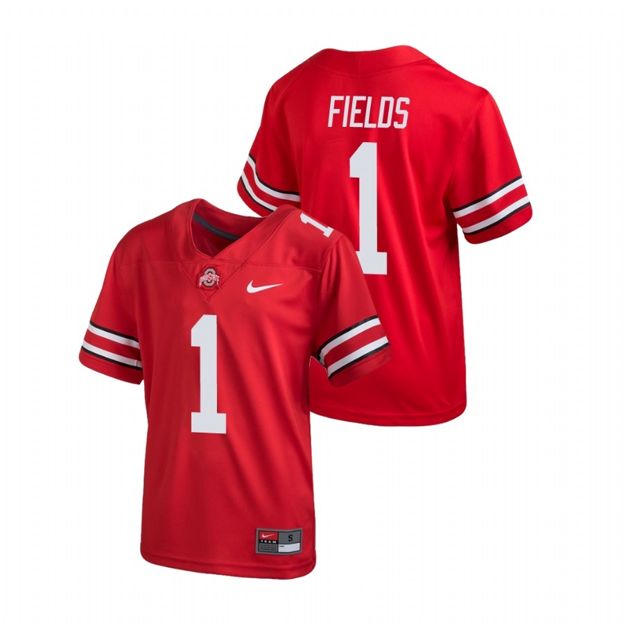 Ohio State Buckeyes Youth NCAA Justin Fields #1 Scarlet Untouchable College Football Jersey GAA3249BY